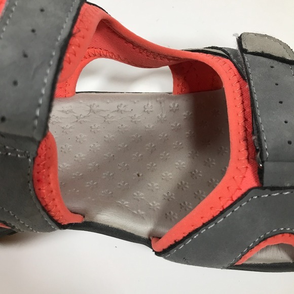 Rugged Outback Womens Sport Sandals US 12 Peach/Pink Gray Hook & Loop Comfort - Picture 9 of 14